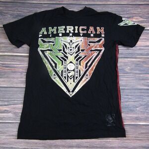 American Fighter Mens Medium Training T Shirt UFC MMA Gym Workout Black Green